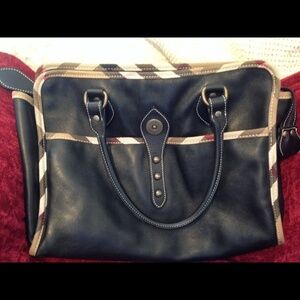 Burberry Check Black and Tan Tote Bag